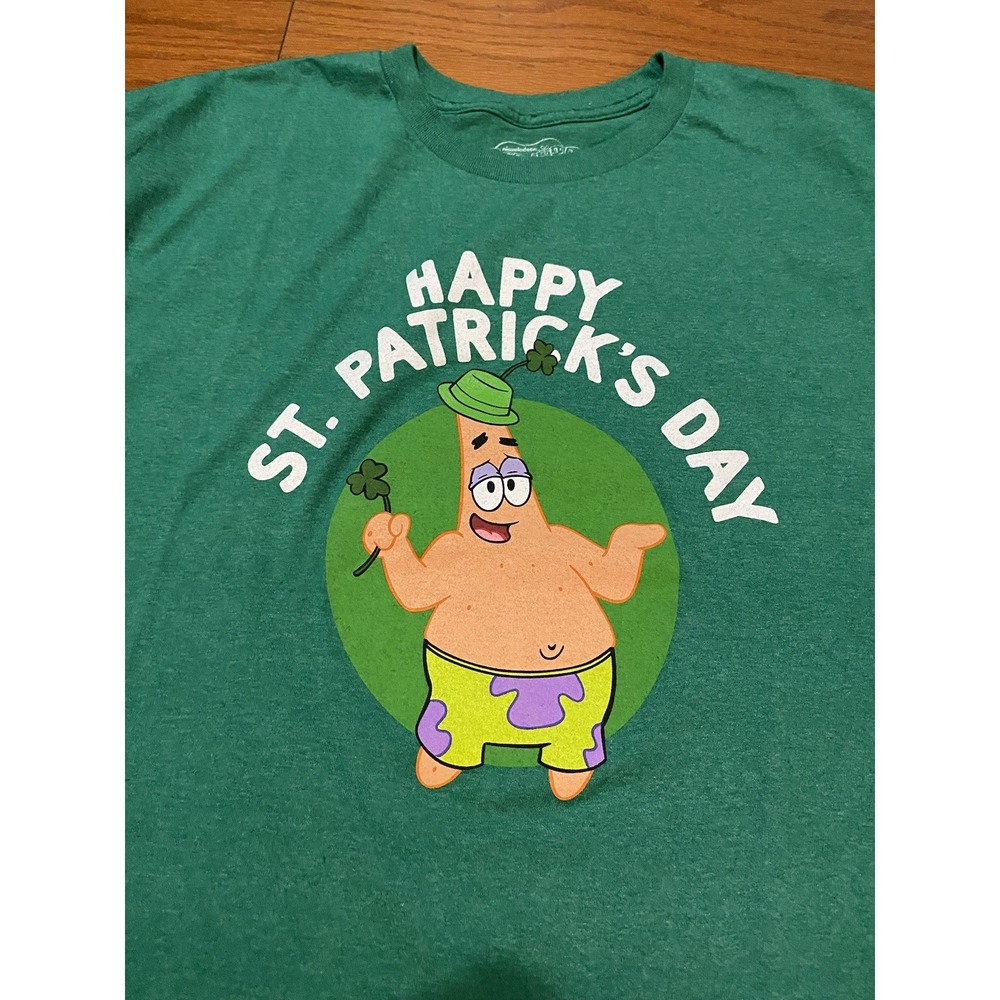 SpongeBob SquarePants Happy St. Patrick's Day T-Shirt XL Green Nickelodeon